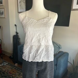 Loft white floral tank size XSP